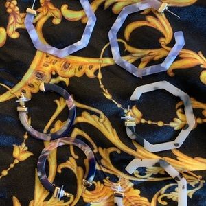 Lot of 3 pairs of Y2K acrylic geometric earrings